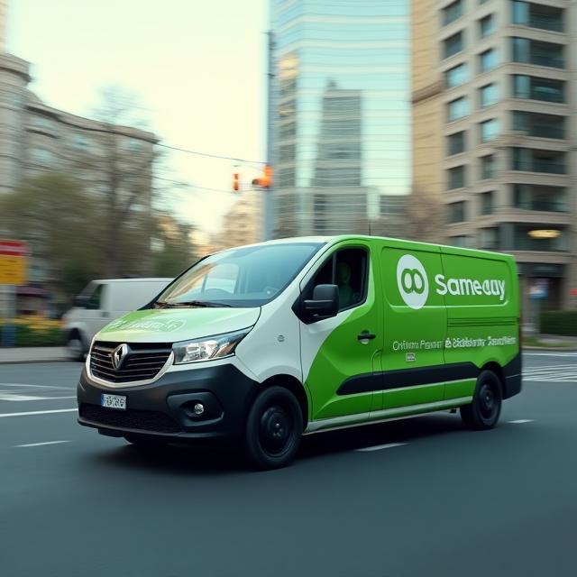 Courier vehicle for same-day delivery